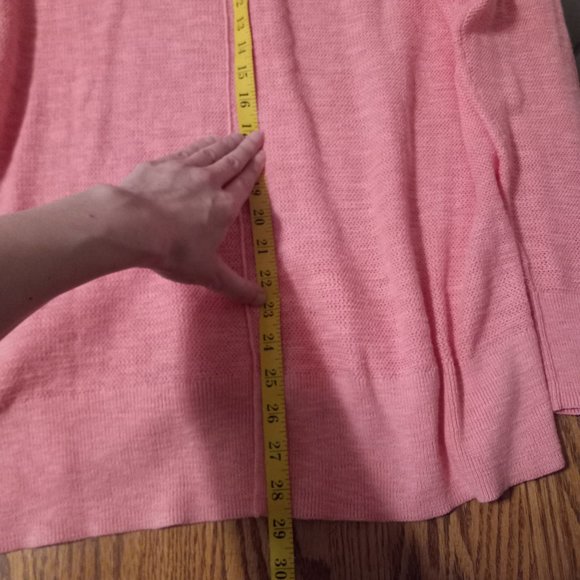 Pink 100% Cotton V Neck Sweater Size XL Eco Friendly Balletcore Spring - Picture 13 of 16